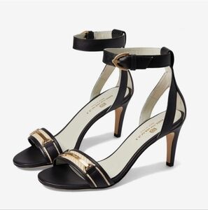 Bruno Magli Monica Black Leather Sandals Size 8.5